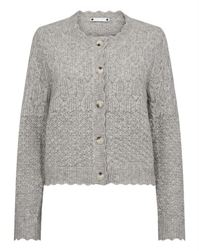 Co Couture - Pointelle CC Cardigan - Pale Grey